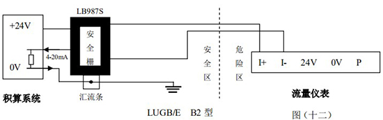 智能蒸汽流量計(jì)本安防爆型接線圖二