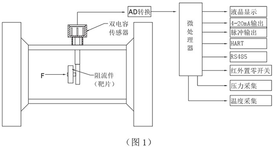 靶式液體流量計(jì)工作原理圖